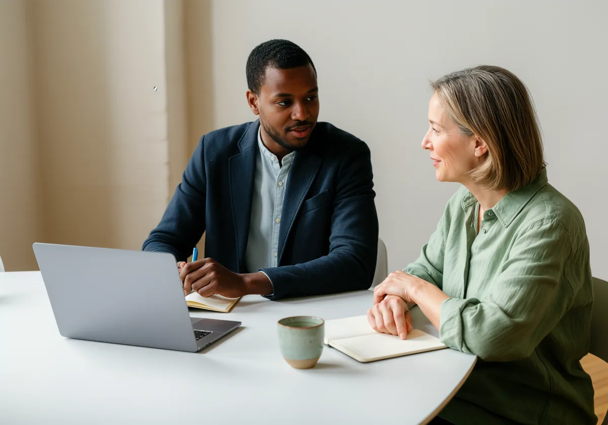 Sessão de coaching entre adultos